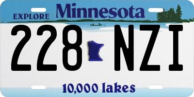 MN license plate 228NZI