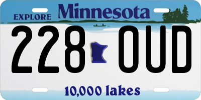 MN license plate 228OUD