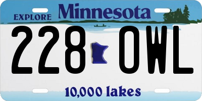 MN license plate 228OWL