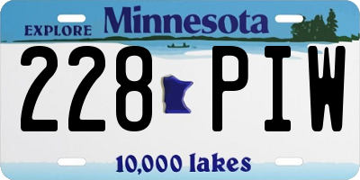 MN license plate 228PIW