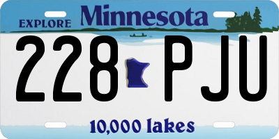 MN license plate 228PJU
