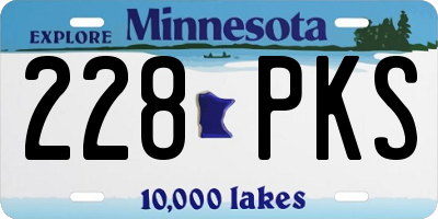 MN license plate 228PKS