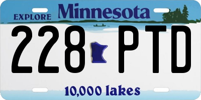 MN license plate 228PTD