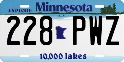 MN license plate 228PWZ
