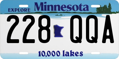 MN license plate 228QQA