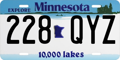 MN license plate 228QYZ