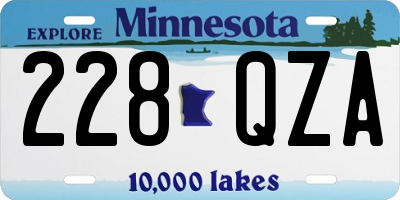 MN license plate 228QZA