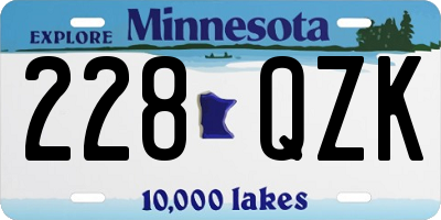 MN license plate 228QZK