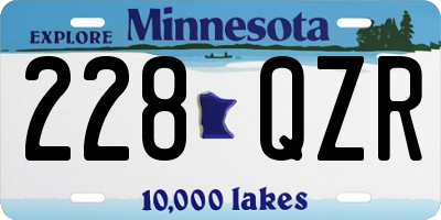 MN license plate 228QZR