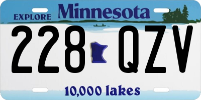 MN license plate 228QZV