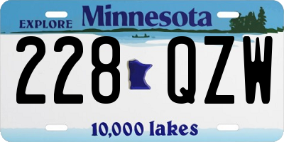 MN license plate 228QZW