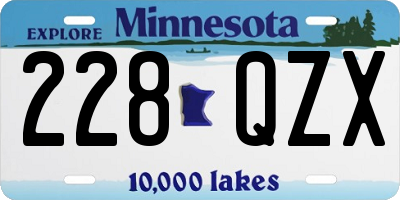 MN license plate 228QZX