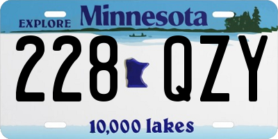 MN license plate 228QZY