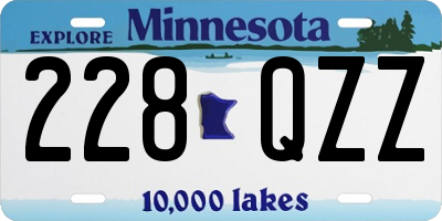MN license plate 228QZZ