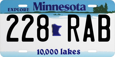 MN license plate 228RAB