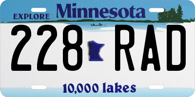 MN license plate 228RAD