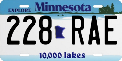 MN license plate 228RAE