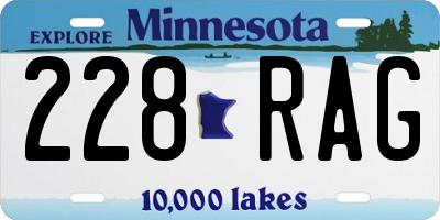 MN license plate 228RAG