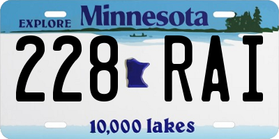 MN license plate 228RAI