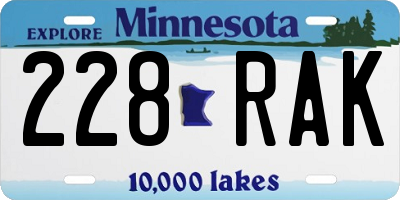 MN license plate 228RAK