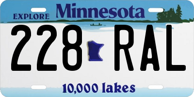 MN license plate 228RAL
