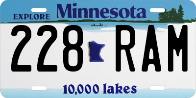 MN license plate 228RAM