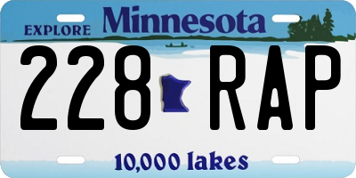 MN license plate 228RAP