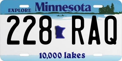 MN license plate 228RAQ