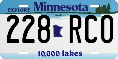 MN license plate 228RCO