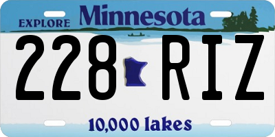 MN license plate 228RIZ