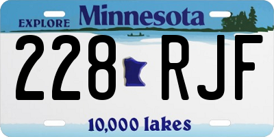 MN license plate 228RJF