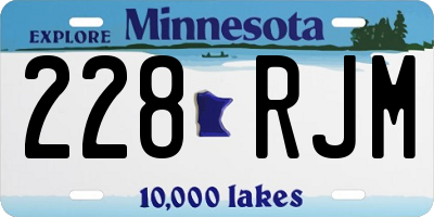 MN license plate 228RJM