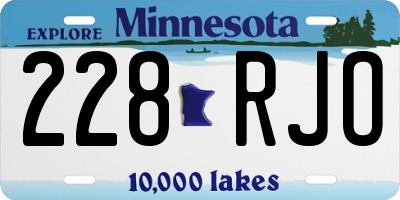 MN license plate 228RJO