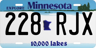 MN license plate 228RJX