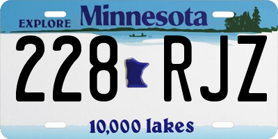 MN license plate 228RJZ