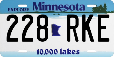 MN license plate 228RKE
