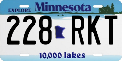 MN license plate 228RKT
