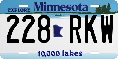 MN license plate 228RKW
