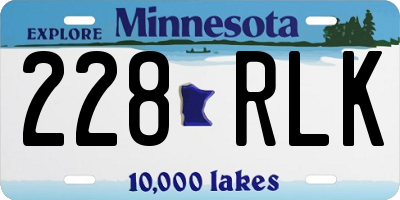 MN license plate 228RLK