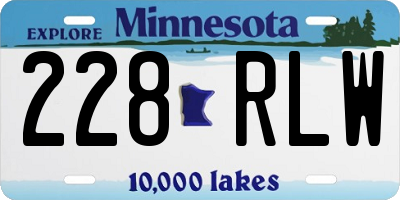 MN license plate 228RLW