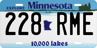 MN license plate 228RME