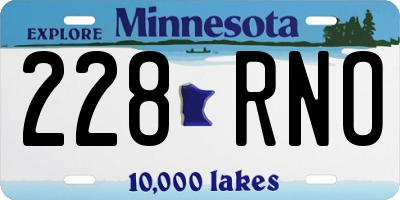 MN license plate 228RNO