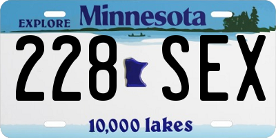 MN license plate 228SEX
