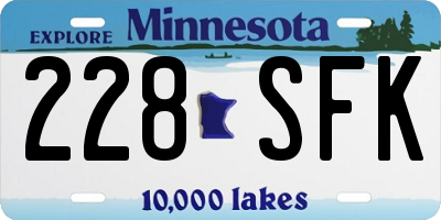 MN license plate 228SFK