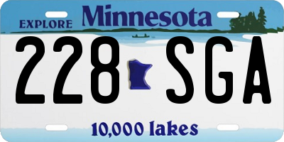 MN license plate 228SGA