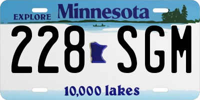 MN license plate 228SGM