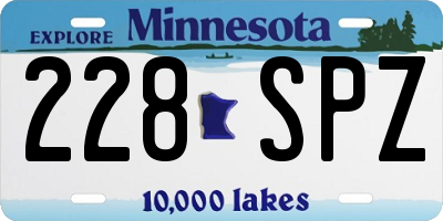 MN license plate 228SPZ
