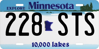 MN license plate 228STS