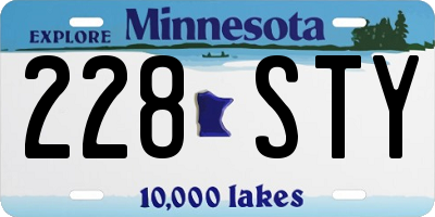 MN license plate 228STY