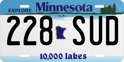 MN license plate 228SUD